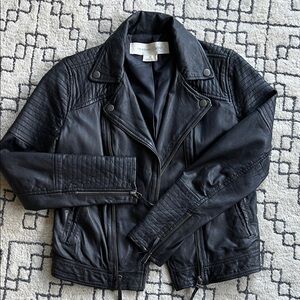 Treasure & Bond Black Quilted Leather Jacket